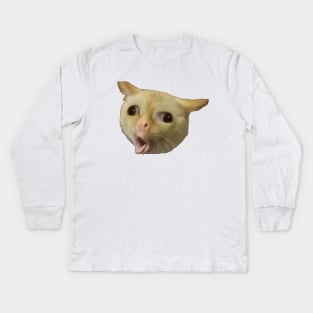 Cat Coughing Like A Kid Meme Kids Long Sleeve T-Shirt